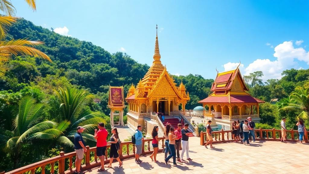 Island sightseeing tour with temple and viewpoint