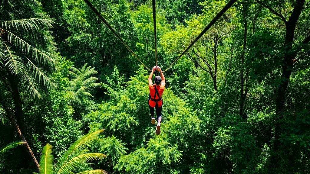 Zipline adventure through Thai jungle